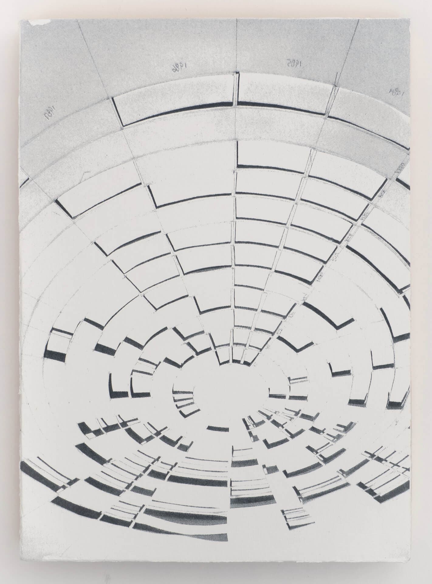 Clear Seven Transfer #2, 2017 | photocopy, gesso, acrylic, paper, on wood panel, 7 x 9,75 x 1 inches