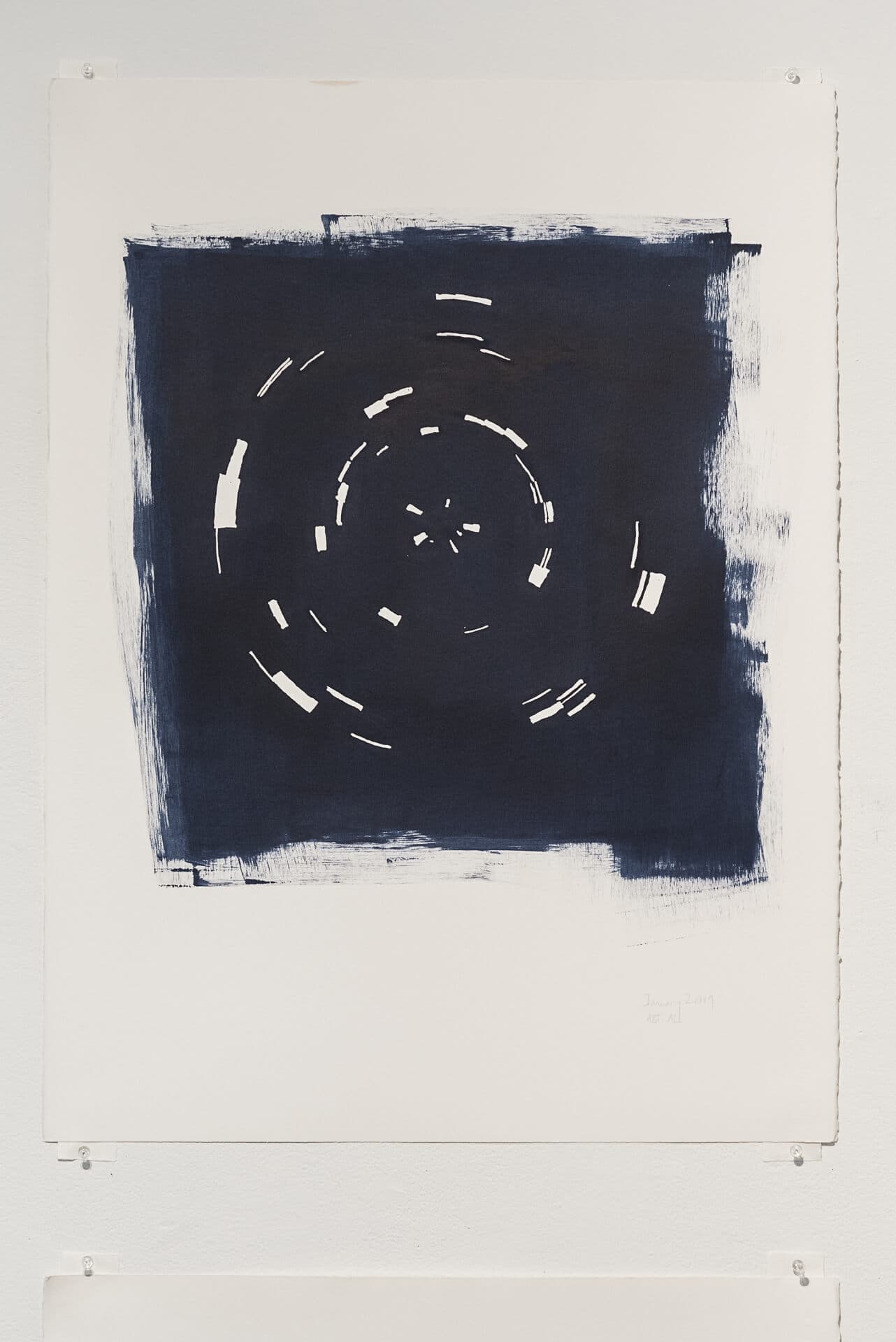 Indigo January 2019 | Acrylic on paper, 30 x 22 inches