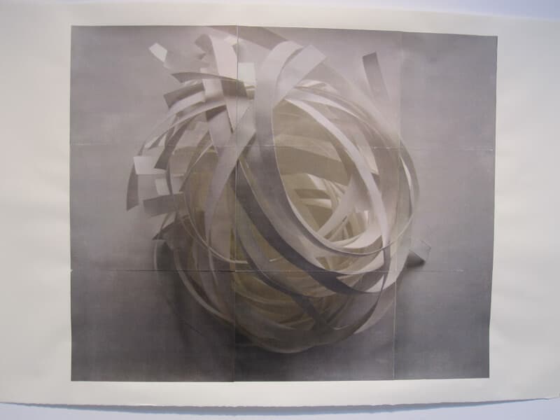 Luminous Sphere #2 | photocopy transfer, acrylic, 40 x 26 inches, 2011