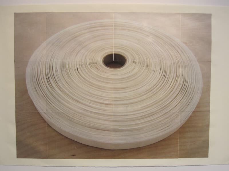 Paper Reel #2 | photocopy transfer, acrylic, 40 x 26 inches, 2011