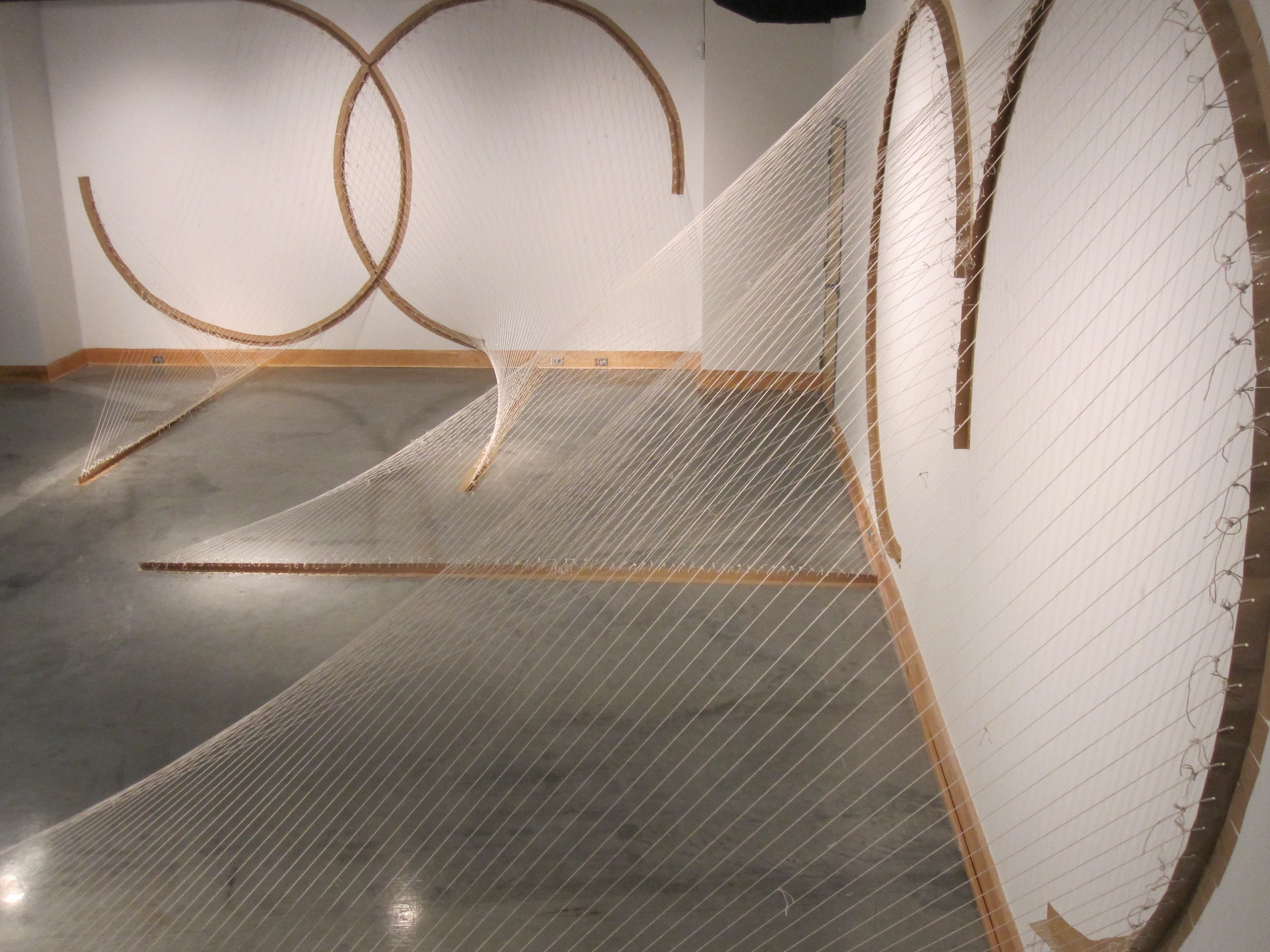 String Monuments, 2010, Old Dominion University, String, paper, tape, glue, 20 x 30 feet