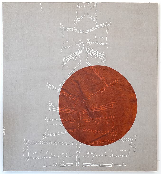 Red Planet April 2021, 2024, acrylic on linen, 48h x 44w inches