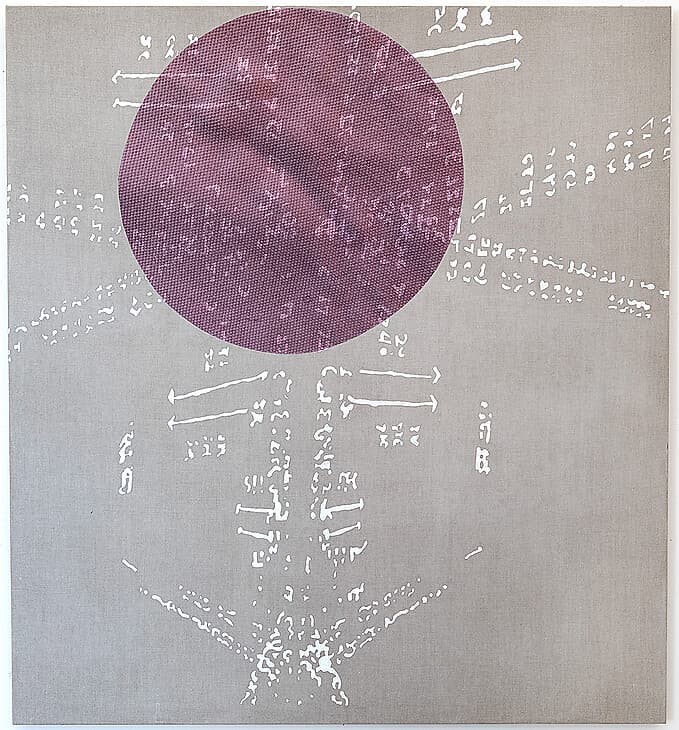 Pink Portal March 2021, 2024, acrylic on linen, 48h x 44w inches