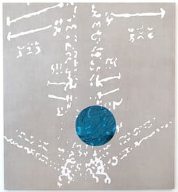 Blue Planet March 2021, 2024, acrylic on linen, 48h x 44w inches